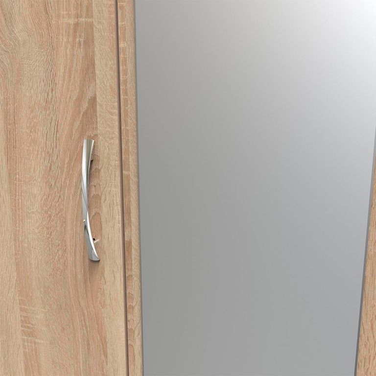 Avon Wardrobe - 3 Door with 1 Mirror - Oak