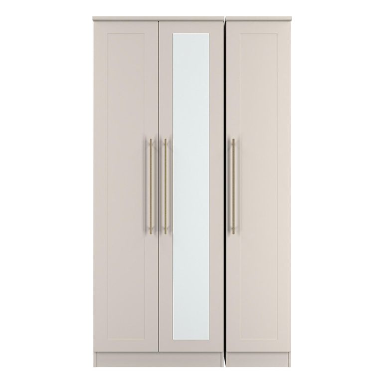 Haworth Wardrobe - 3 Door - Tall Triple - 1 Mirror - Cashmere