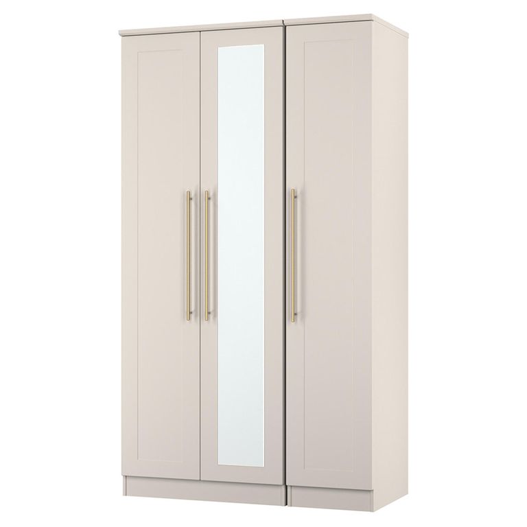 Haworth Wardrobe - 3 Door - Tall Triple - 1 Mirror - Cashmere