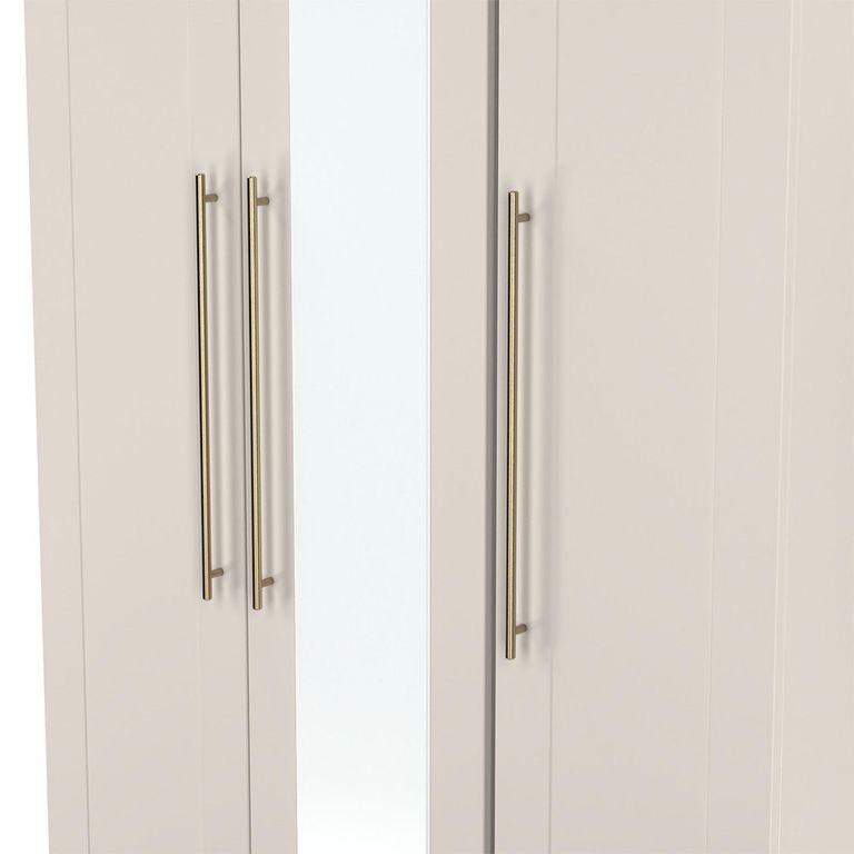 Haworth Wardrobe - 3 Door - Tall Triple - 1 Mirror - Cashmere