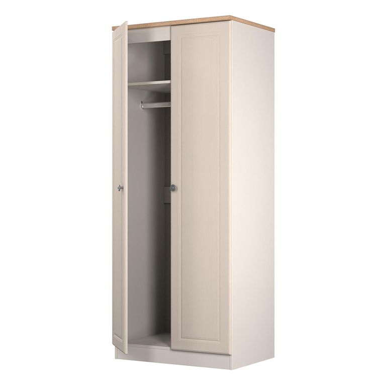 Norfolk Wardrobe - 2 Door - Plain - Cashmere and Oak