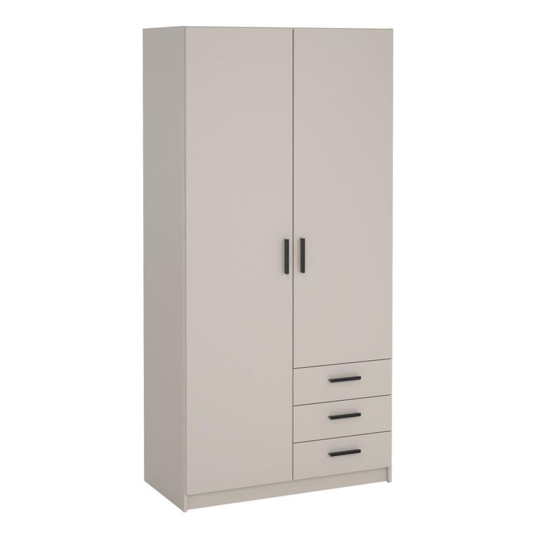 Sprint Wardrobe - 2 Door - 3 Drawer - Cashmere