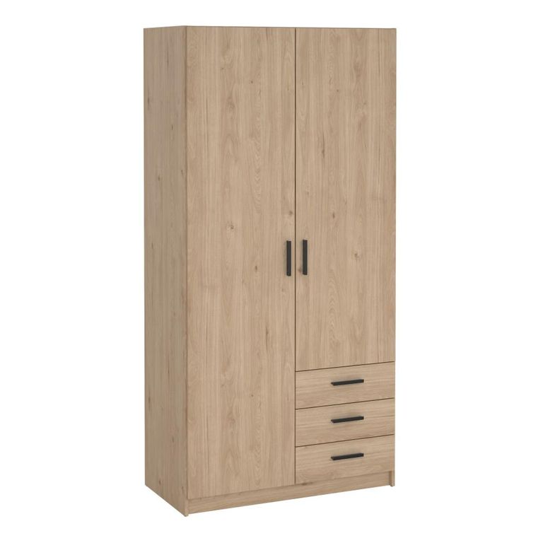 Sprint Wardrobe - 2 Door - 3 Drawer - Jackson Hickory