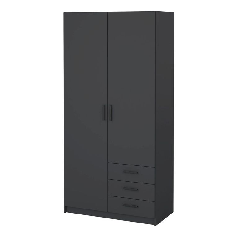 Sprint Wardrobe - 2 Door - 3 Drawer - Matt Grey