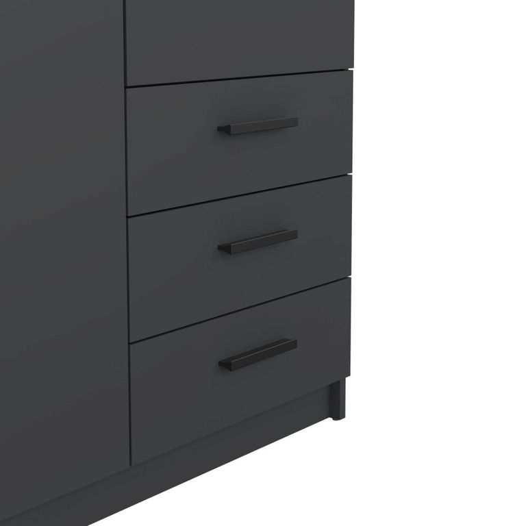 Sprint Wardrobe - 2 Door - 3 Drawer - Matt Grey