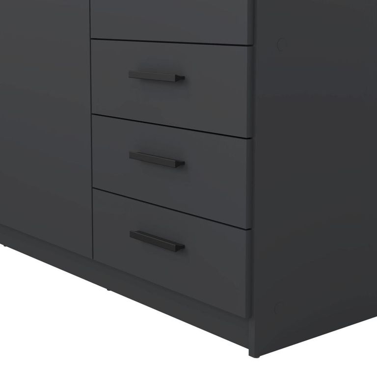 Sprint Wardrobe - 3 Door - 3 Drawer - Matt Grey