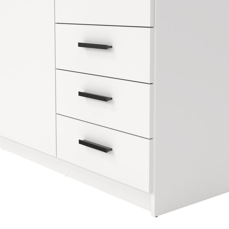 Sprint Wardrobe - 3 Door - 3 Drawer - White