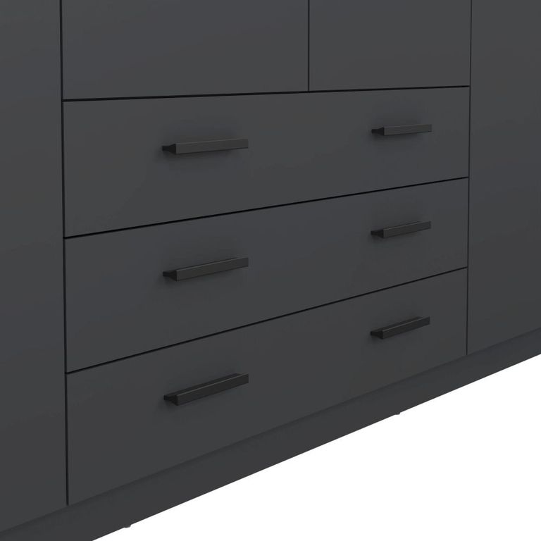 Sprint Wardrobe - 4 Door - 3 Drawer - Matt Grey