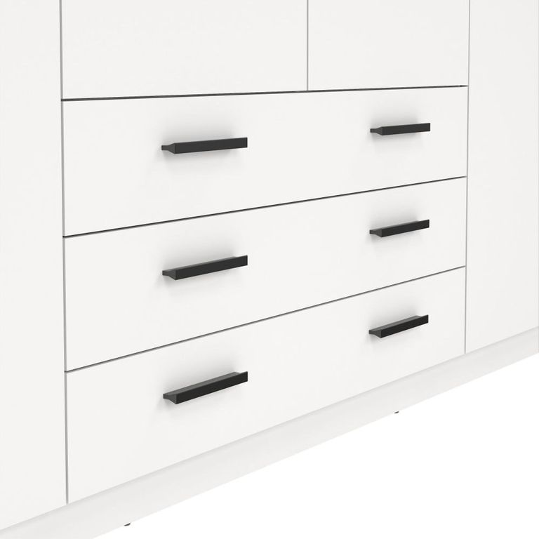Sprint Wardrobe - 4 Door - 3 Drawer - White
