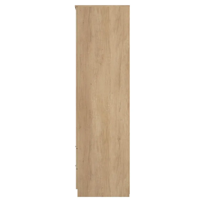 Java Fluted Wardrobe - 2 Door - 2 Drawer - Natural and Nebraska