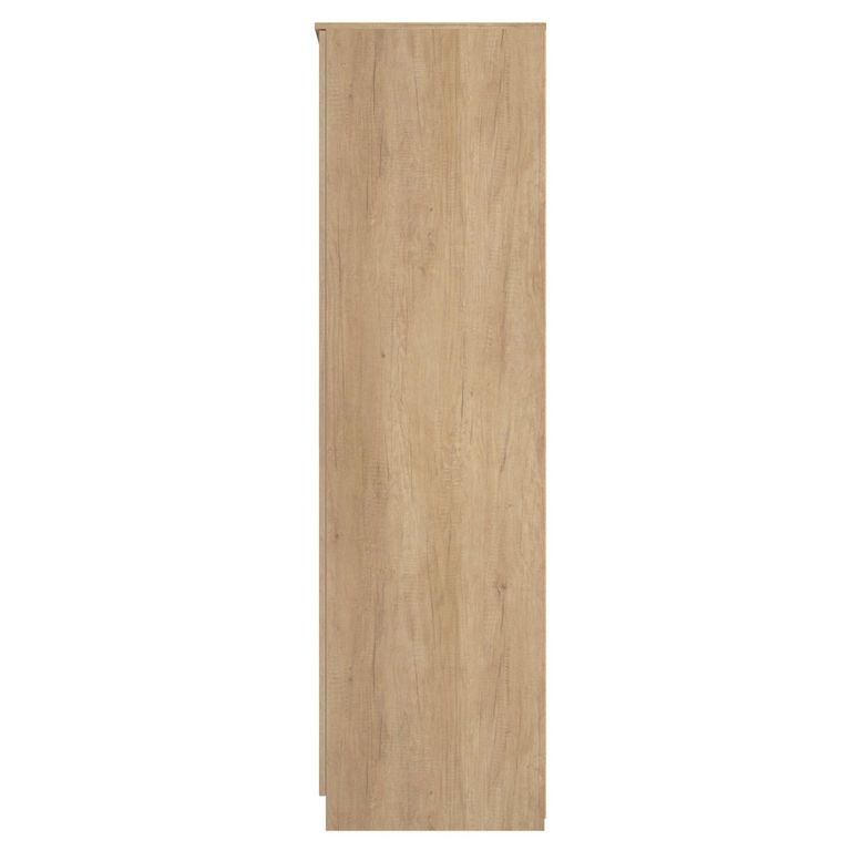 Java Fluted Wardrobe - 2 Door - Plain Robe - Natural and Nebraska