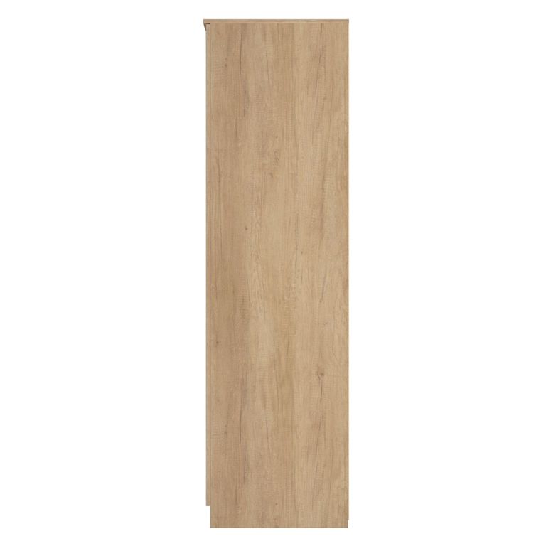 Java Fluted Wardrobe - 2 Door - Tall - 1 Mirror - Natural and Nebraska