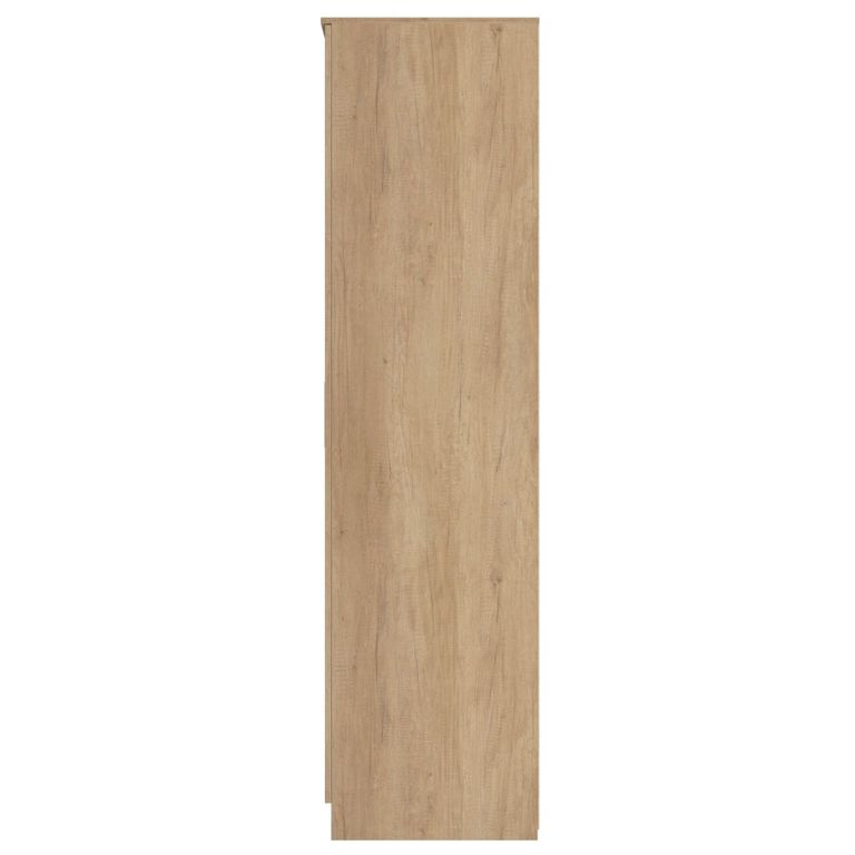 Java Fluted Wardrobe - 3 Door - 2 Drawer - Tall Triple - Natural and Nebraska
