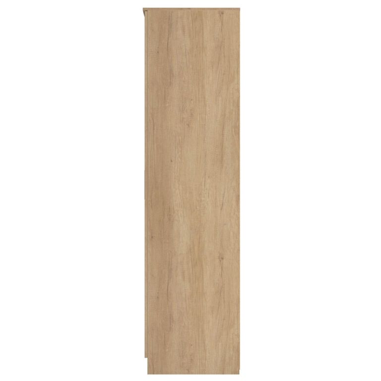 Java Fluted Wardrobe - 3 Door - Triple - 1 Mirror - Natural and Nebraska