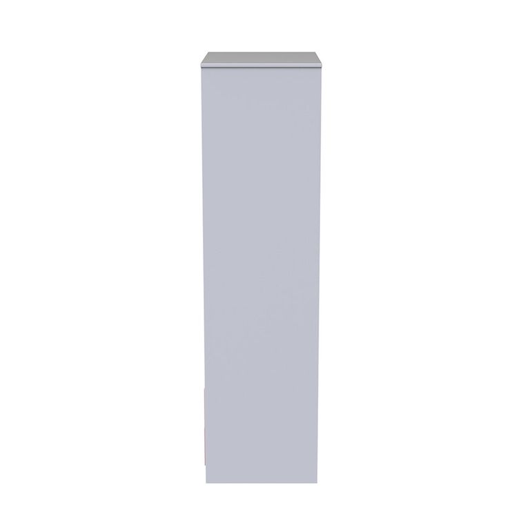 Diamond Tall Wardrobe - 2 Door - 2 Drawer - Pink and White