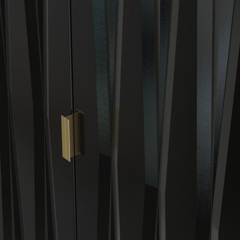 Diamond Plain Tall Wardrobe - 2 Door - Black and White