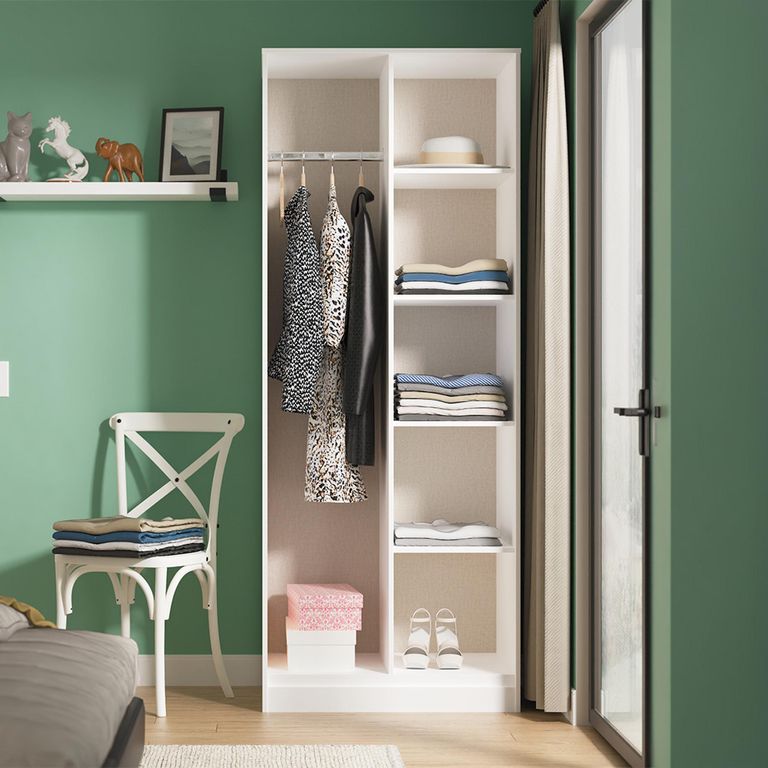 Diamond Front Open Wardrobe - White