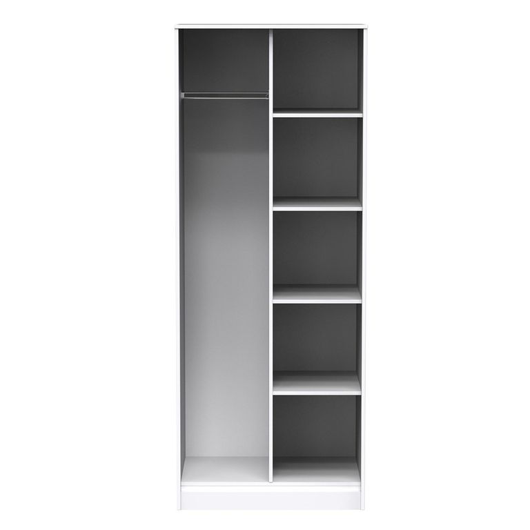 Diamond Front Open Wardrobe - White
