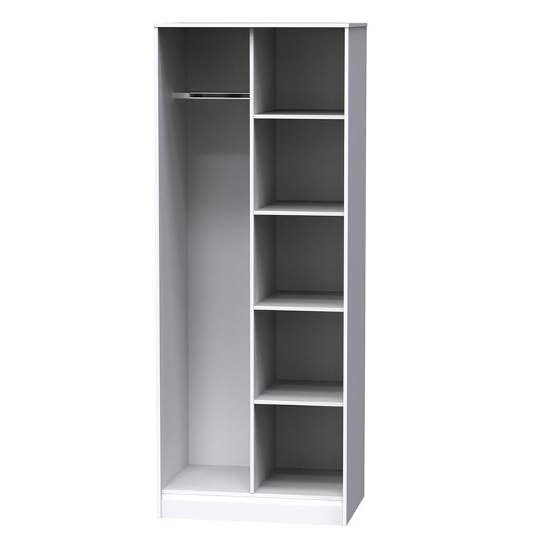 Diamond Front Open Wardrobe - White