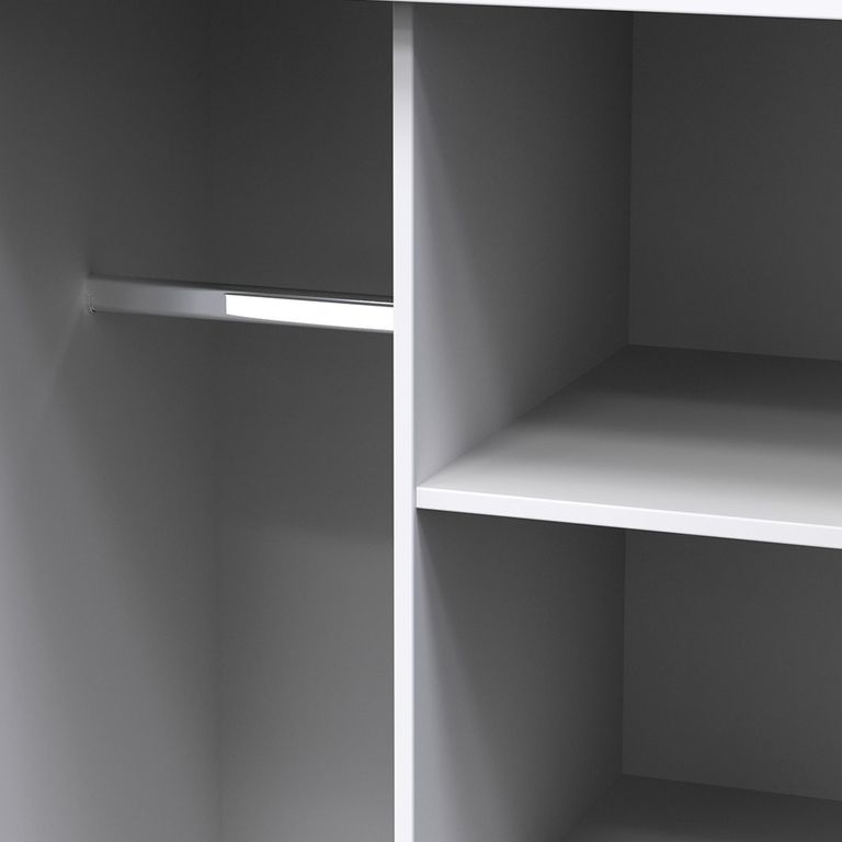 Diamond Front Open Wardrobe - White