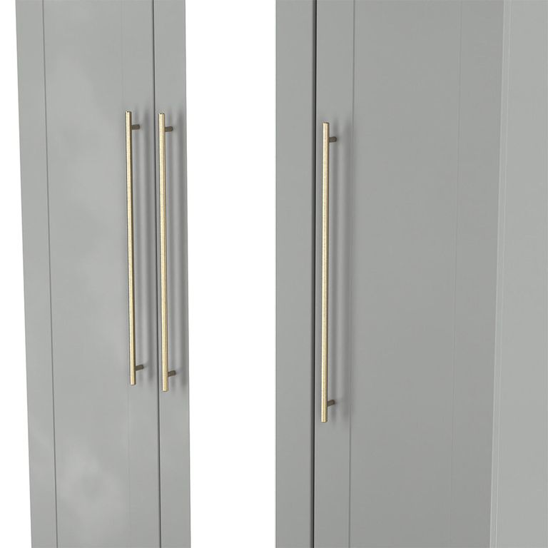 Haworth Wardrobe - 3 Door - Tall Triple - 1 Mirror - Grey