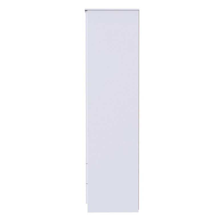 Milan Wardrobe - 2 Door - 2 Drawer - Double - White Gloss