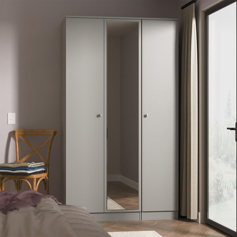 Yarmouth Wardrobe - 3 Door - 1 Mirror - Dusk Grey