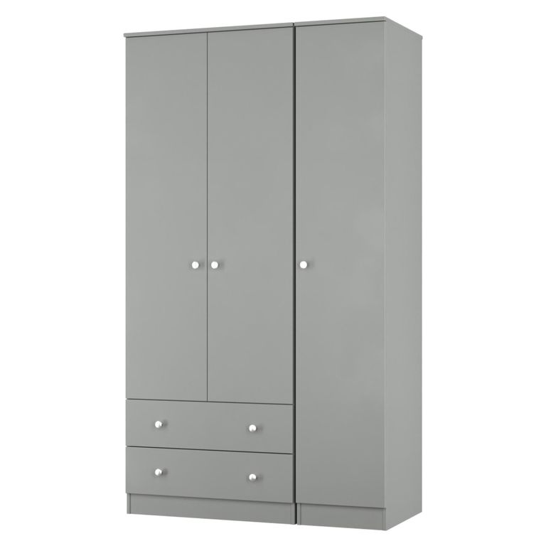Yarmouth Wardrobe - 3 Door - 2 Drawer - Dusk Grey