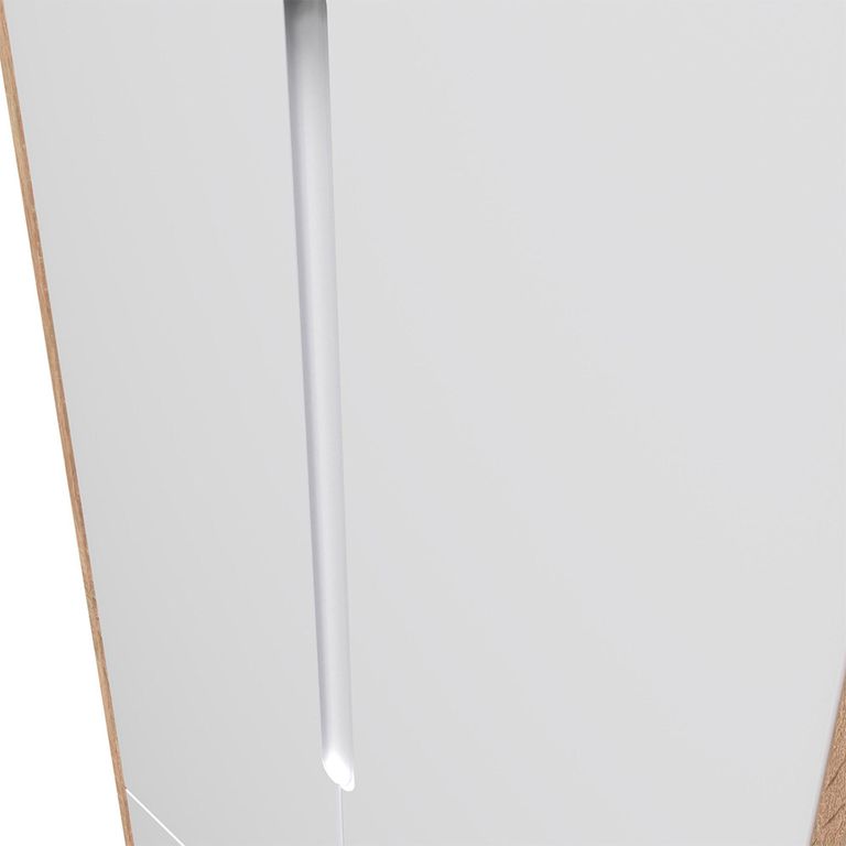 Monaco Wardrobe - 2 Door - 2 Drawer - Tall - White Matt and Oak