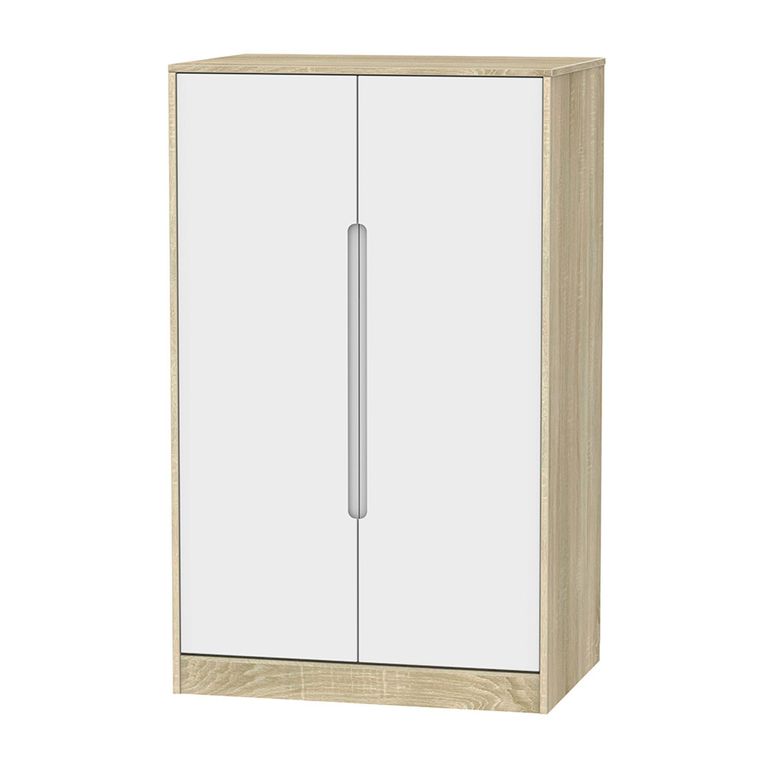 Monaco Wardrobe - Midi - White Matt and Oak
