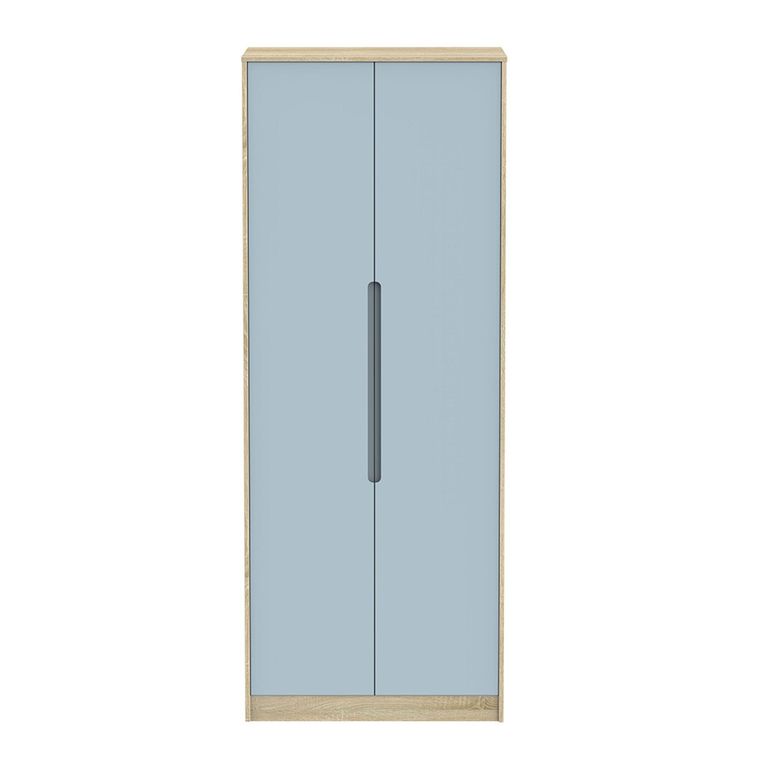 Monaco Wardrobe - 2 Door - Plain - Tall - Denim and Oak