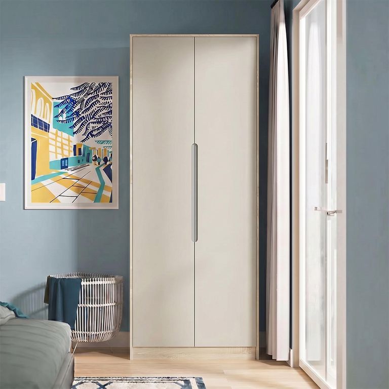 Monaco Wardrobe - 2 Door - Plain - Tall - Cashmere and Oak