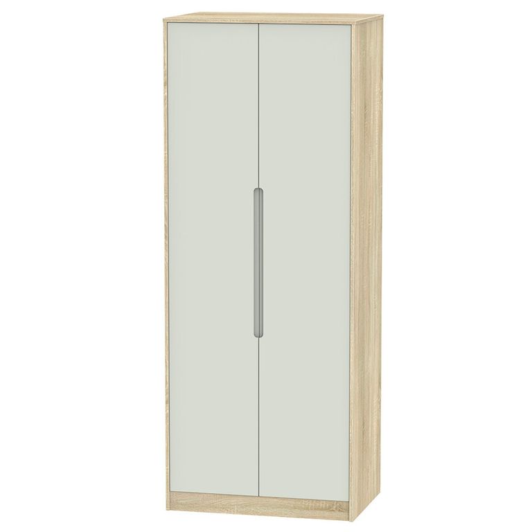 Monaco Wardrobe - 2 Door - Plain - Tall - Cashmere and Oak