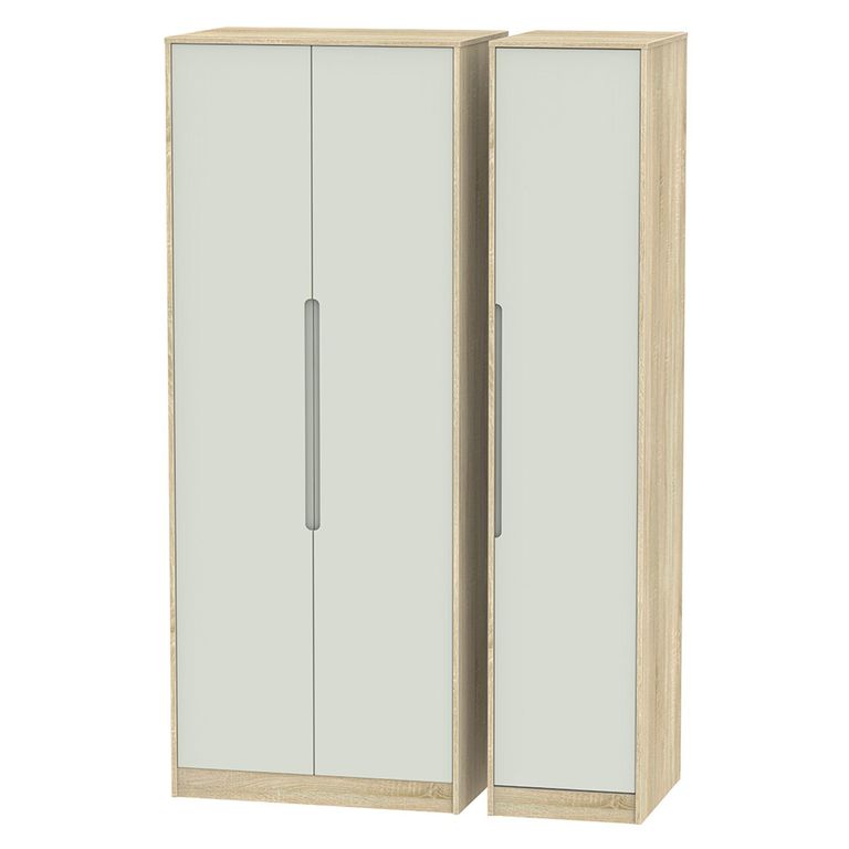 Monaco Wardrobe - 3 Door - Tall - Triple - Cashmere and Oak