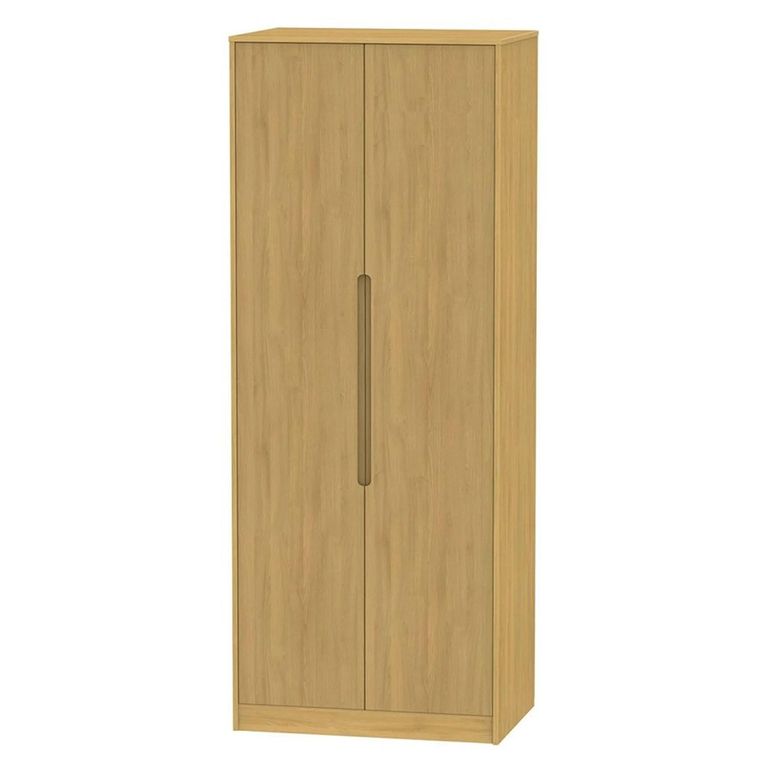 Monaco Wardrobe - 2 Door - Plain - Tall - Modern Oak