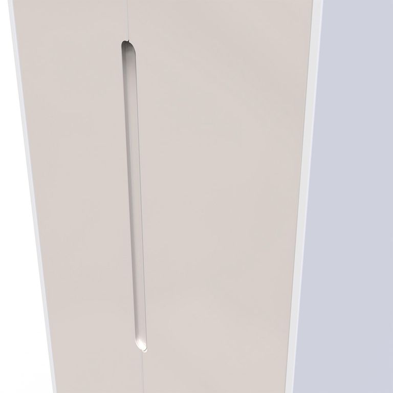 Monaco Wardrobe - 2 Door - Plain - Tall - Cashmere Gloss and White