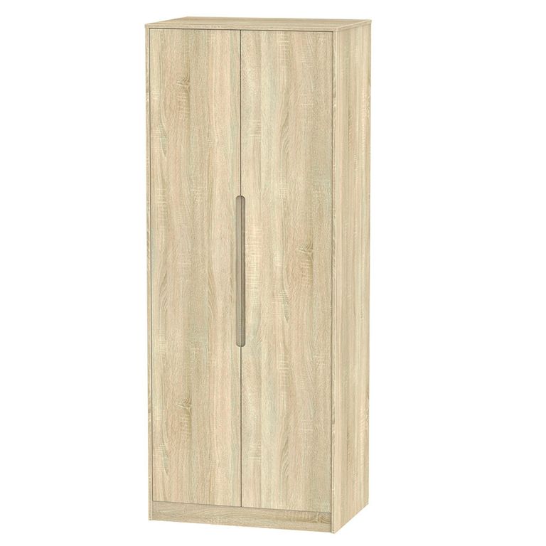Monaco Wardrobe - 2 Door - Plain - Tall - Oak