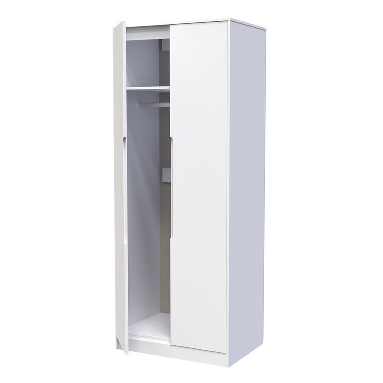 Monaco Wardrobe - 2 Door - Plain - Tall - White
