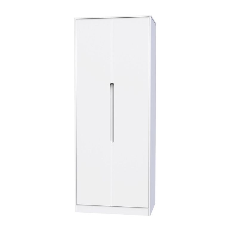 Monaco Wardrobe - 2 Door - Plain - Tall - White