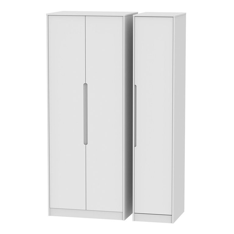 Monaco Wardrobe - 3 Door - Tall - Triple - White