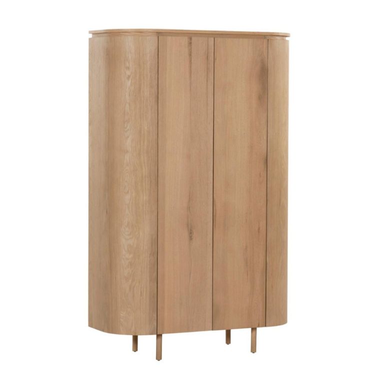 Tobago Curved Wardrobe - 2 Door - Natural Oak