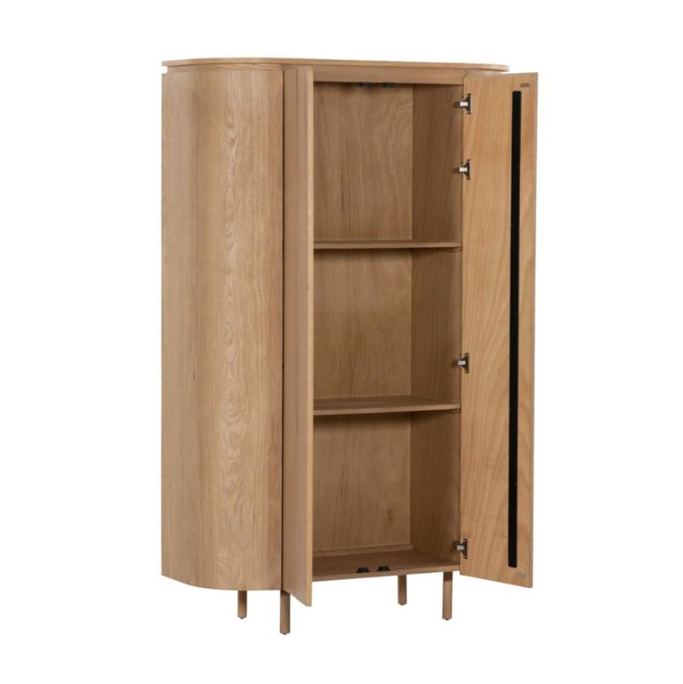 Tobago Curved Wardrobe - 2 Door - Natural Oak