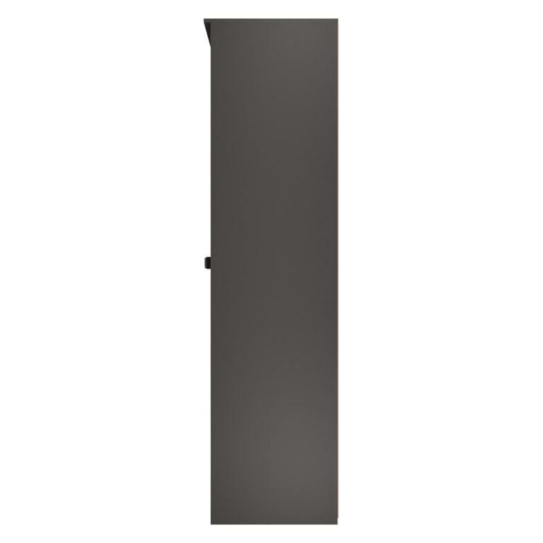 Bora Double Wardrobe - 1 Door - Open Shelf - Gold Craft Oak and Graphite