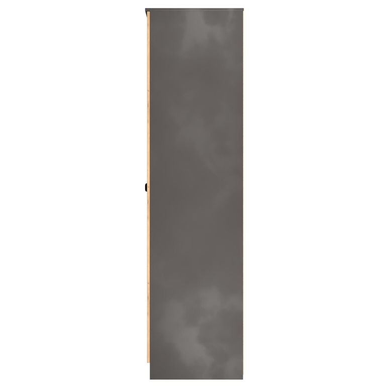 Bora Triple Wardrobe - 2 Door - Open Shelf - Gold Craft Oak and Graphite