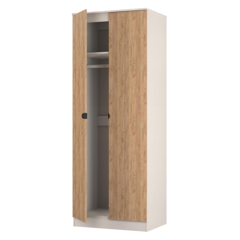 Bora Wardrobe - 2 Door - Gold Craft Oak and Kashmir Matt