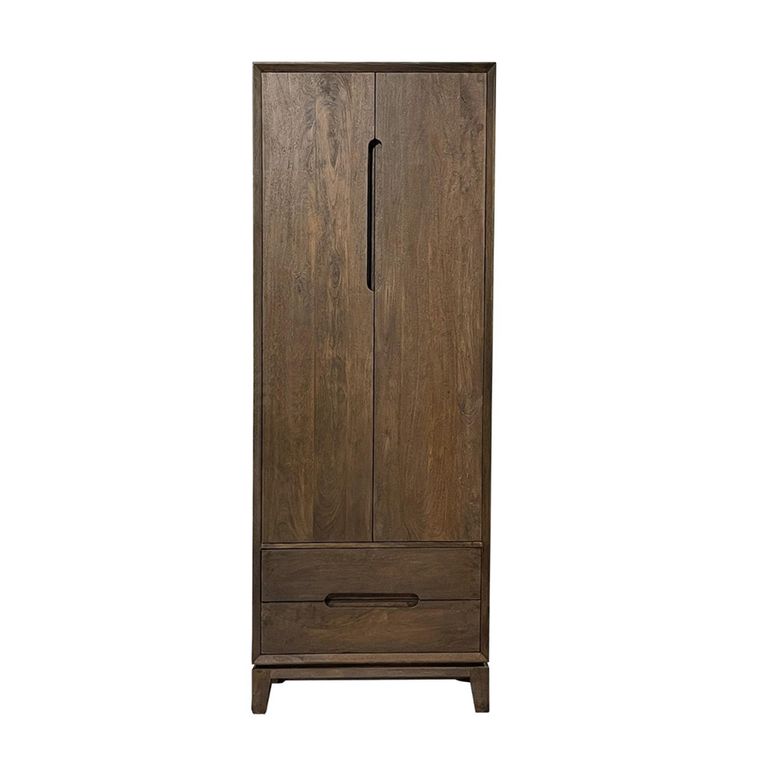 Cortez Wardrobe - 2 Door - 2 Drawer - Brown - Mango Wood