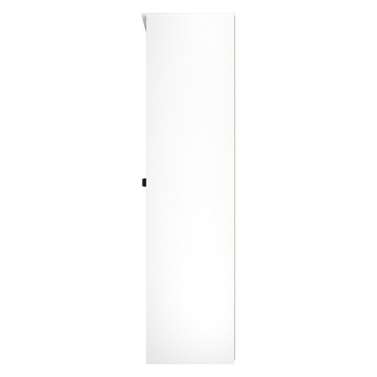 Bora Double Wardrobe - 1 Door - Open Shelf - Gold Craft Oak and White Matt