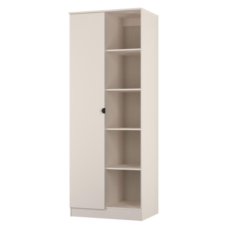 Bora Double Wardrobe - 1 Door - Open Shelf - Kashmir Matt