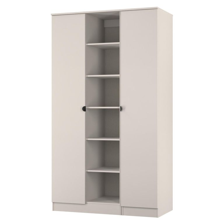 Bora Triple Wardrobe - 2 Door - Open Shelf - Kashmir Matt