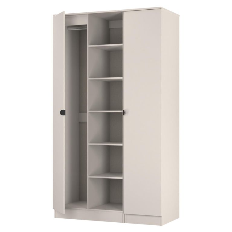 Bora Triple Wardrobe - 2 Door - Open Shelf - Kashmir Matt